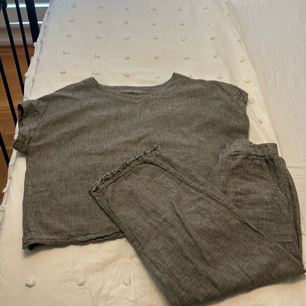 Cut Loose Linen Cotton Cropped Pants